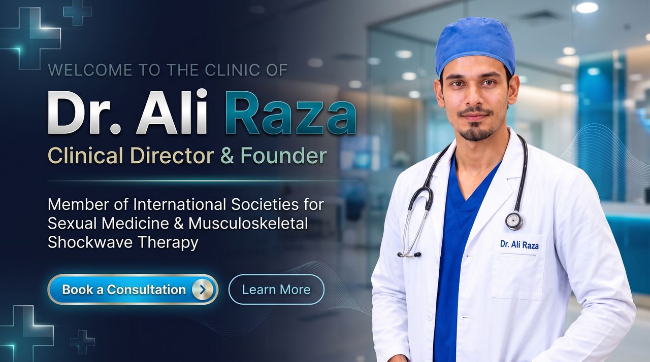 Welcome to the Clinic of Dr. Ali Raza — Clinical Director & Founder | Specialized Men's Health, Regenerative Medicine, Aesthetics & Physiotherapy in Karachi